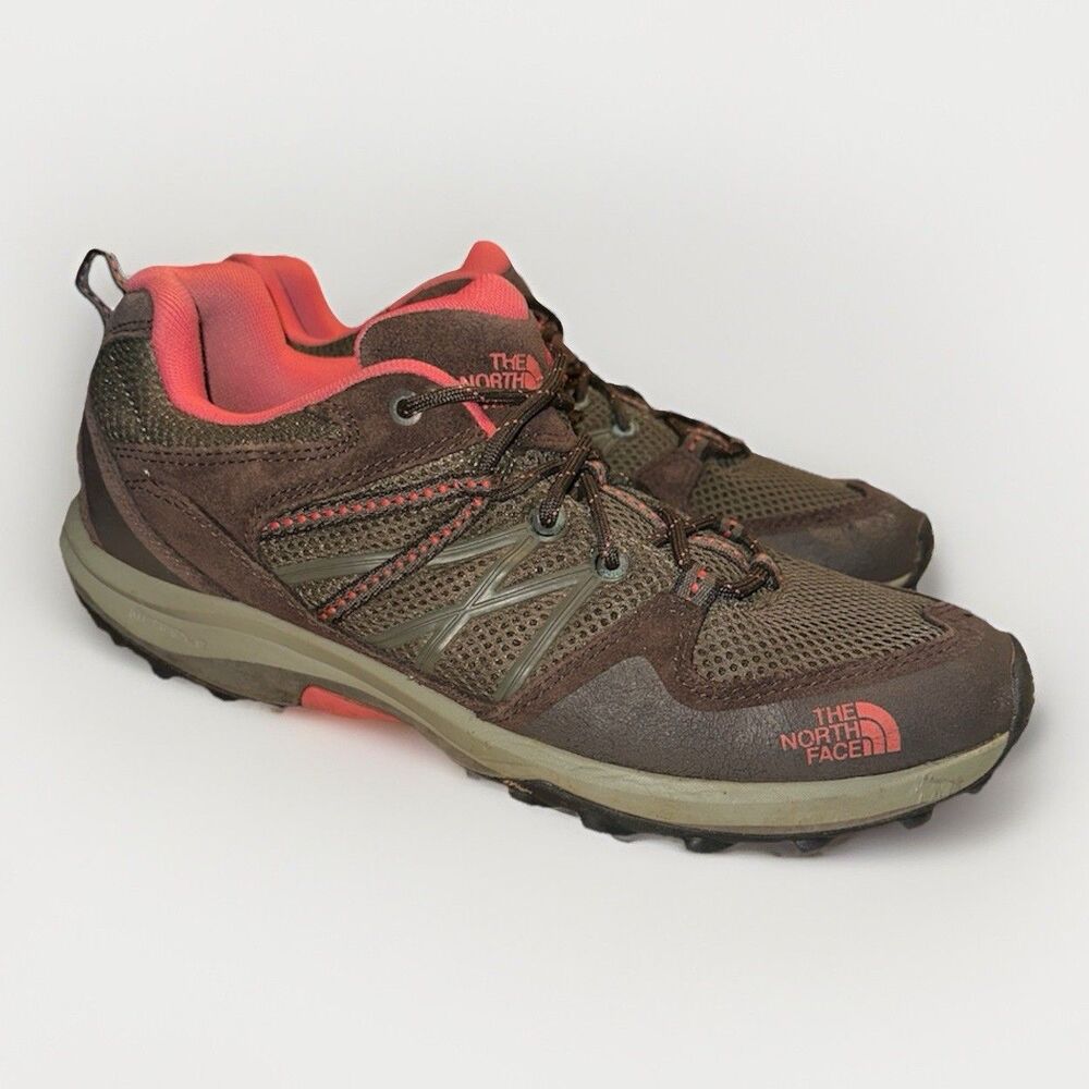 The NORTH FACE Hedgehog Trail Running Shoes Womens Sz 10 Brown Pink